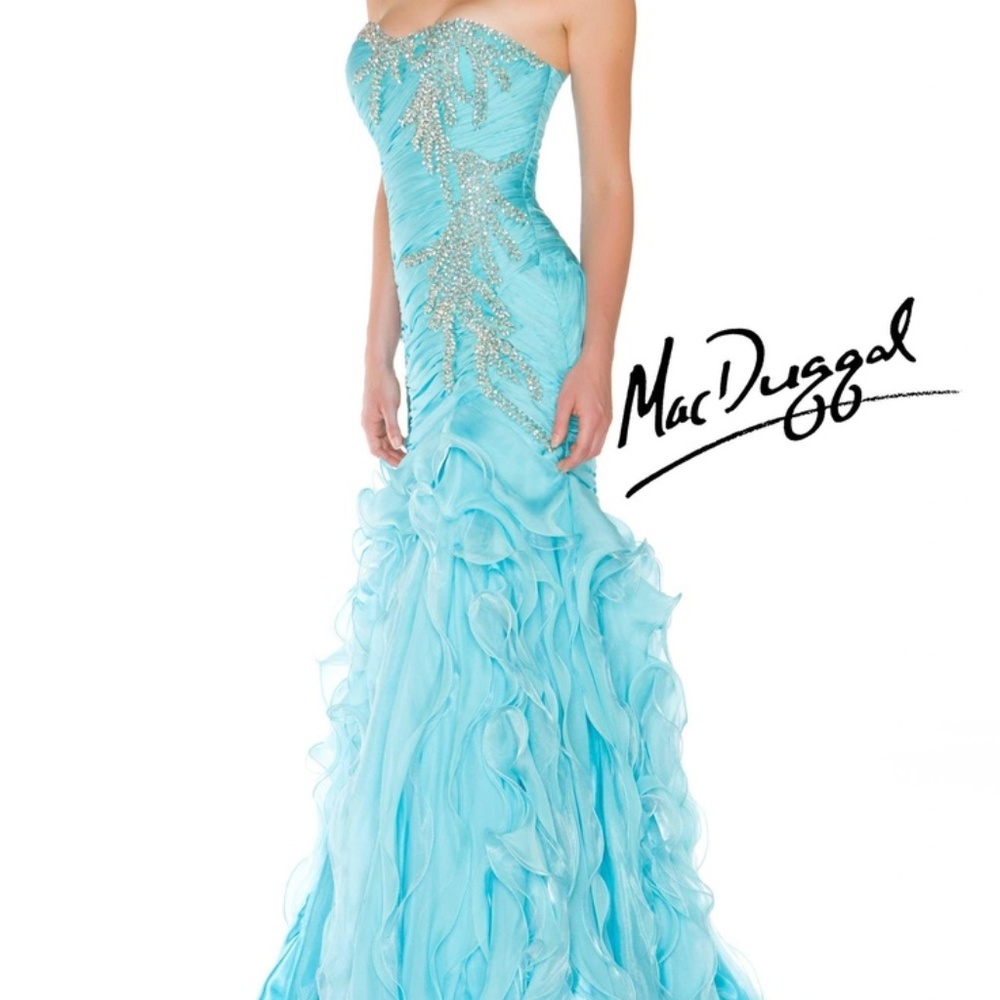 Aqua Gown by Mac Duggal Size 00